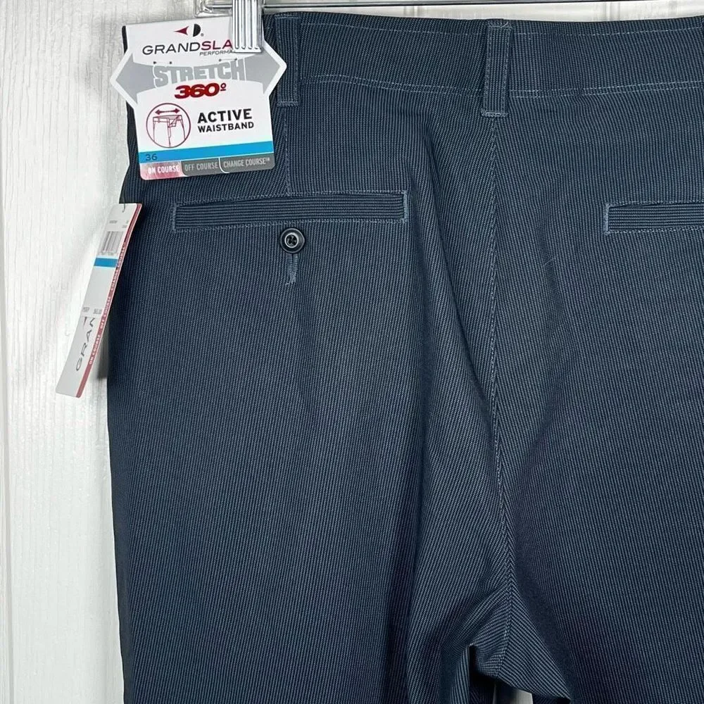 Grand Slam Performance Gray Golf Shorts Sz 36 NWT Dry Wick UPF 50 Sports